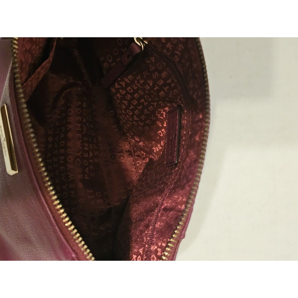 Kate Spade NY Keanette Anna Court Leather Crossbody Bag Shoulder Bag Red Plum - Picture 6 of 12